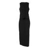 Temperament black mysterious V-neck sleeveless vest long split skirt set summer sexy casual commuter women's clothing
