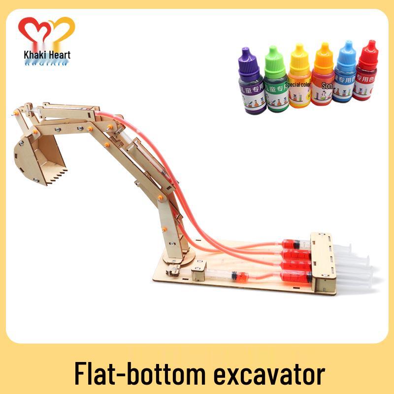 Wooden Hydraulic Excavator Model Kit for STEAM Learning and Science Experiments