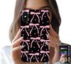 Case For Iphone X / Xs - Black Pink Ribbons Bows Ribbon
