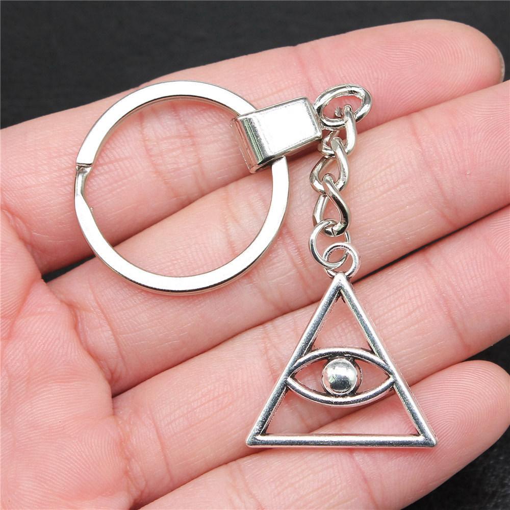 Star of David Talisman Amulet Pendant Antique Bronze Metal Keychain with 30mm Ring for Boys Bag Charm