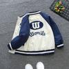 Spring Autumn Boys Baseball Jacket Letter Windbreaker Outerwear Coat for Kids Casual Zipper Jackets
