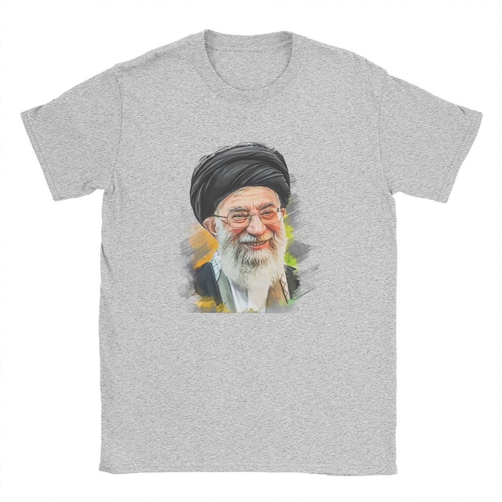 SSeyyed Ali KKhamenei  TShirt Beach T Shirts Adult Pure Cotton Crew Neck Oversize Top Tees ShortSleeved Streetwear Tops