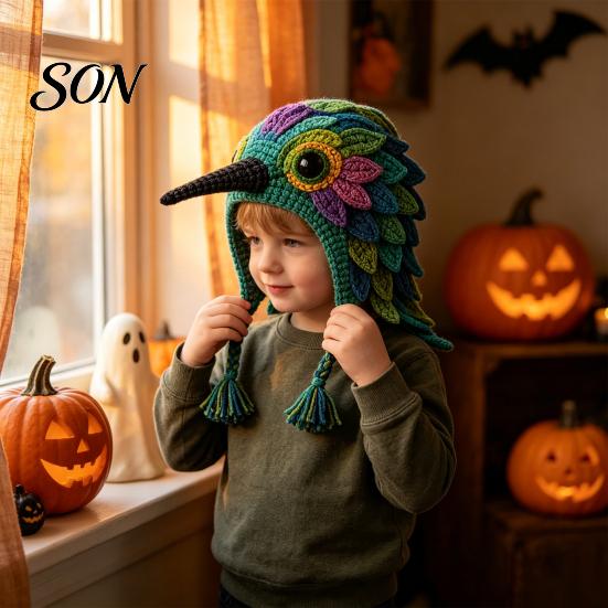 Soft Yarn for Hat Making Animal Hood Crochet Kit, DIY Earflap Project Weekend Cute Craft Kit Beginners, Handmade Winter Headwear Complete