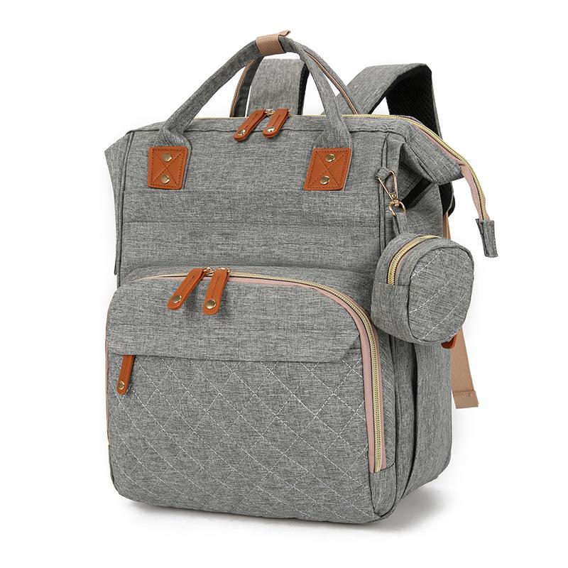 New Mommy Bag Large Capacity Portable Baby Bag Embroidered Thread Pacifier Bag Lightweight Double Shoulder Maternal and Infant Bag