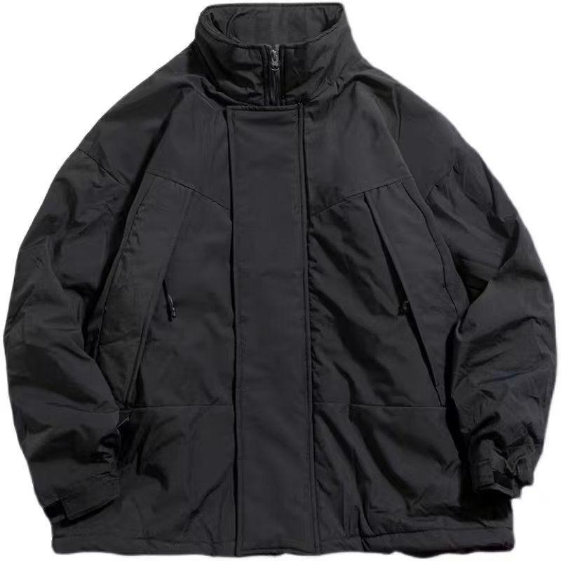 Herren-Dicke Warme Baumwolljacke - Lockerer Schnitt, Stehkragen, Trendige Winterkleidung