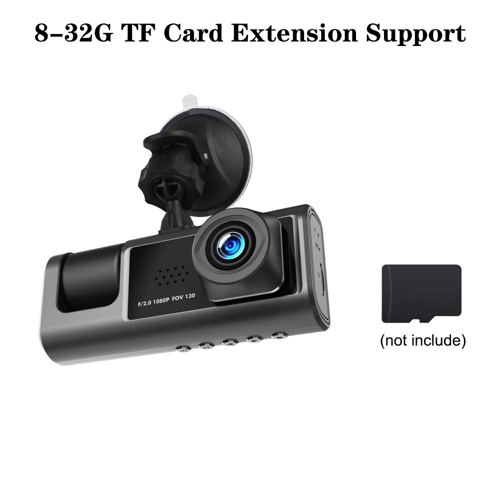 Universal Interior Monitor HD 1080P 12V Auto Accessories 3 Lens Driving Video Recorder 2 Inch Screen Car DVR Dash Cam Rearview Camera