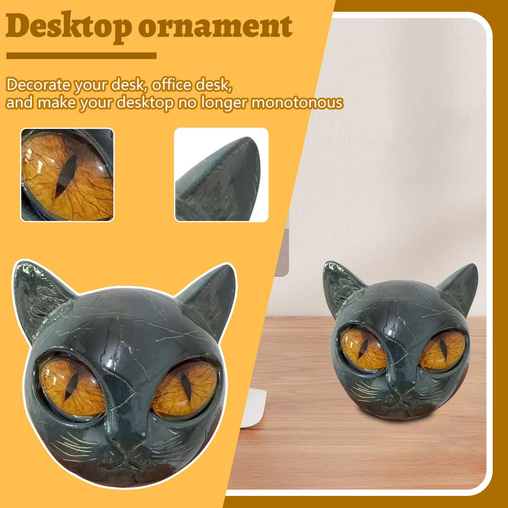 Luxury Black Cats Stone Sculpture,Elegant Home Décor & Gift-Ready Art Piece, Gifts For Cat Lovers Women Men