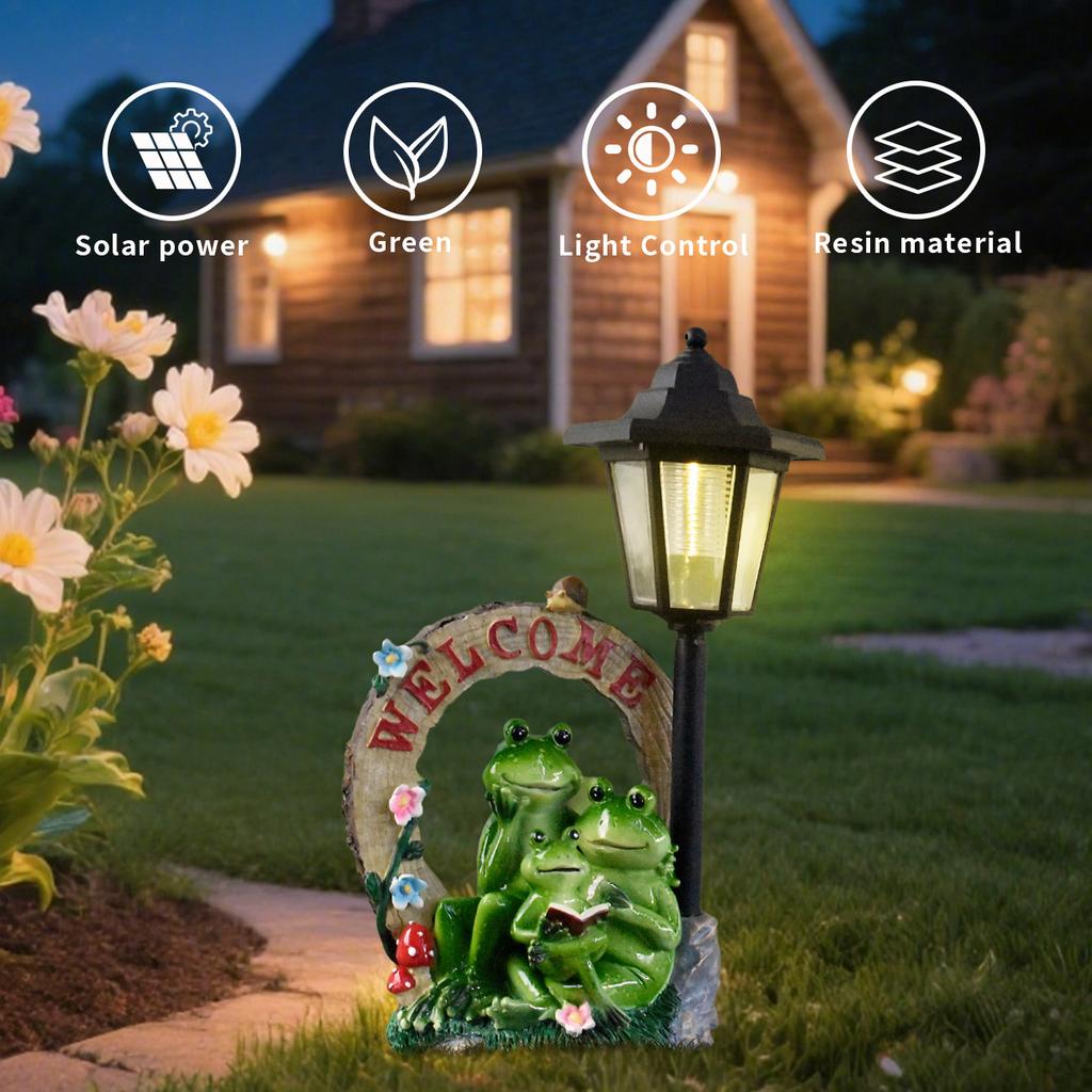 JYL TS/130,Creative Garden Resin Frog Solar Outdoor Light Animal Statue for Garden Ambient Lawn Lamp