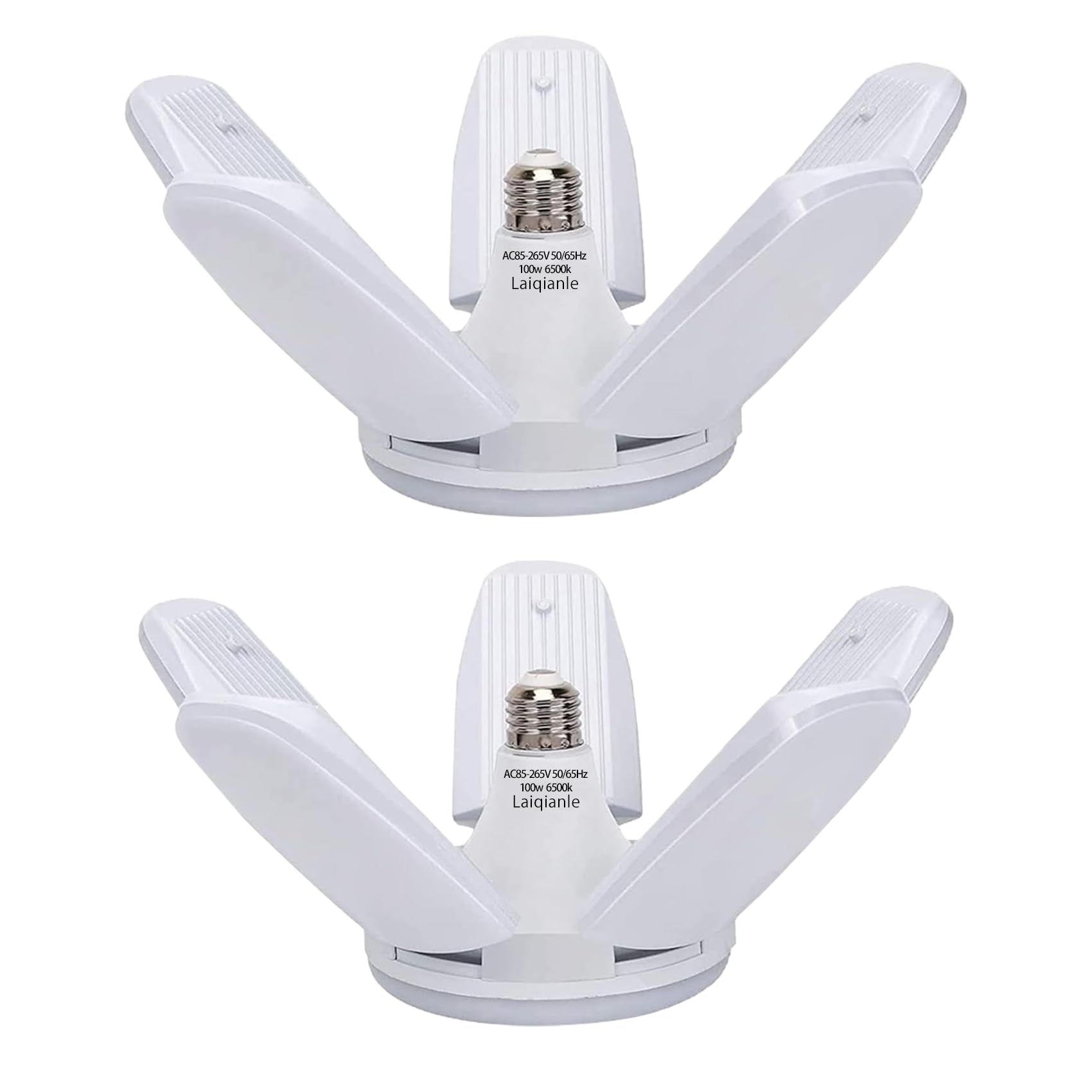 

Two 100W LED Garage Lights, Ceiling Lights, Pendant Lights, and Work Lights with 6 Bulbs, Daylight White (6500K), Easy Installation, No Installation