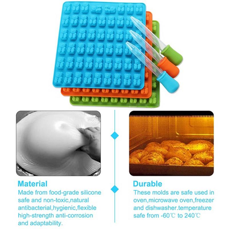 53Cell Jelly Mold Cavity Silicone Gummy Bear Chocolate Mold Candy Maker Ice Tray