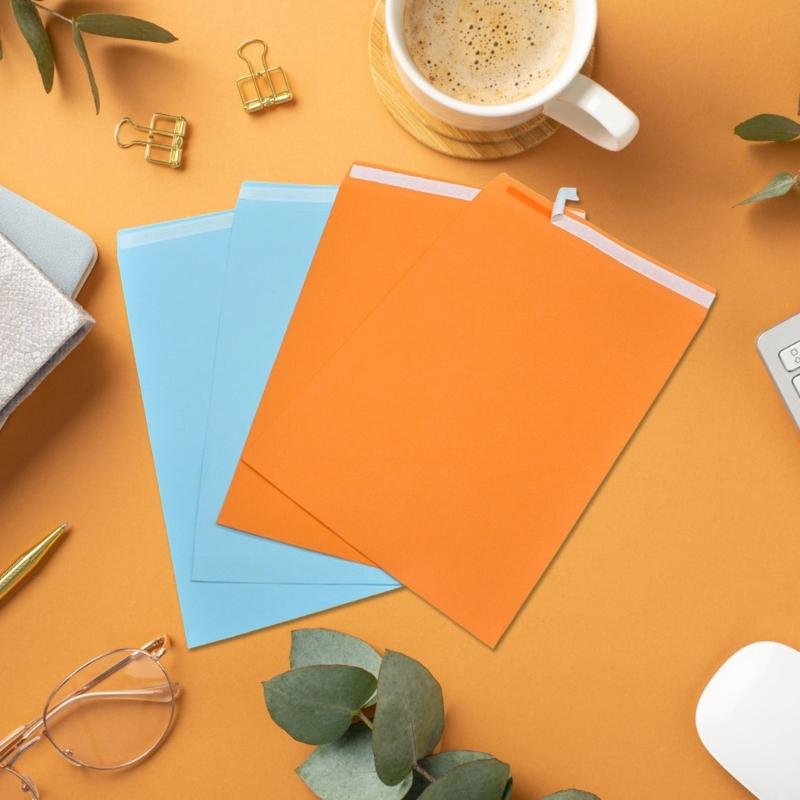 50Pcs Sealing Envelopes 12.7x9Inch Mailing Envelope File Organiser Bag Stationery Supplies for Business Packaging