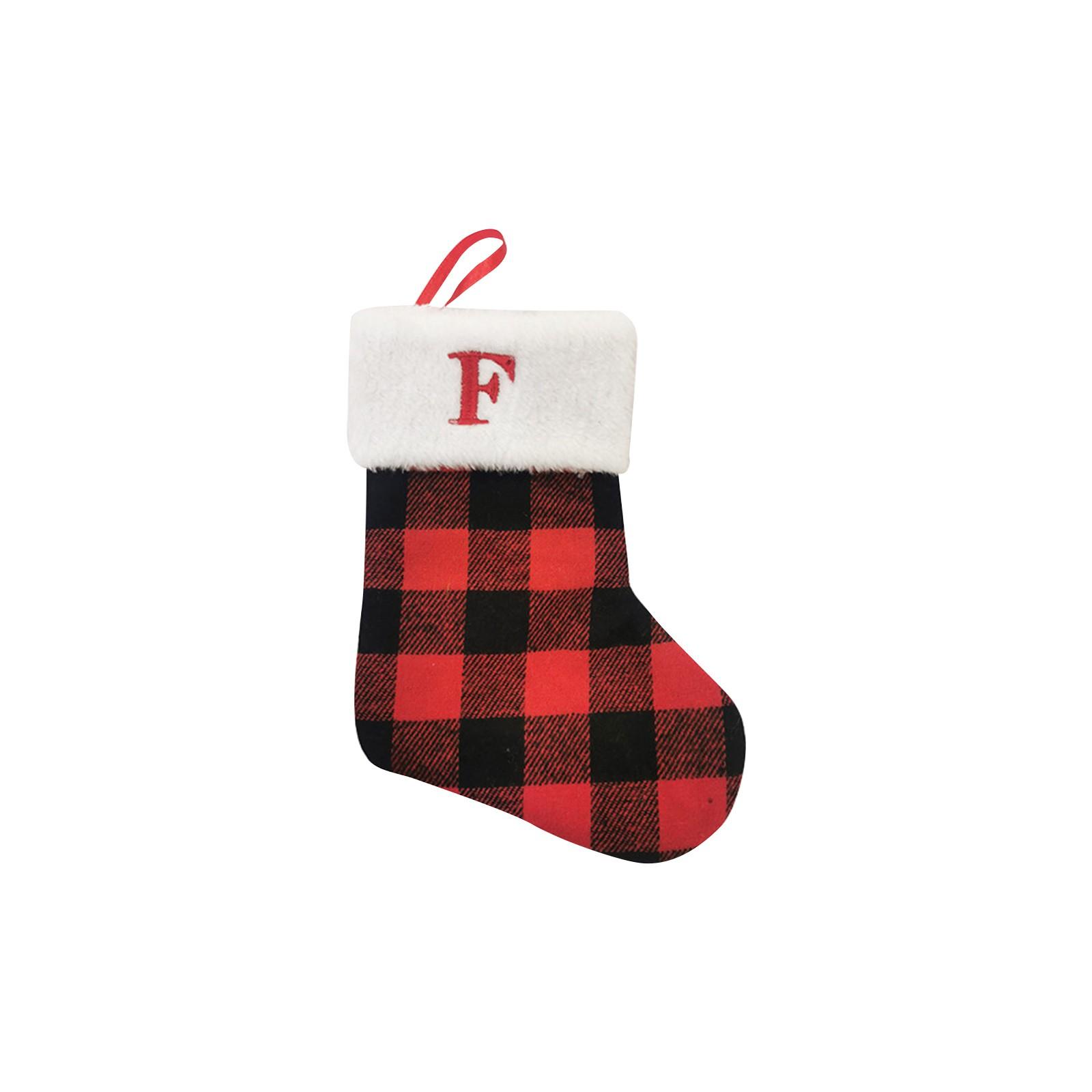 

Christmas Socks Christmas Gift Bag Pendant Red And Black Letter Small Socks Christmas Decorations One Size