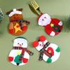 4/8pcs Christmas Cutlery Bag Knife Fork Tableware Holders Pocket Christmas Dinner Table Ornaments Navidad Decorations Natal Noel