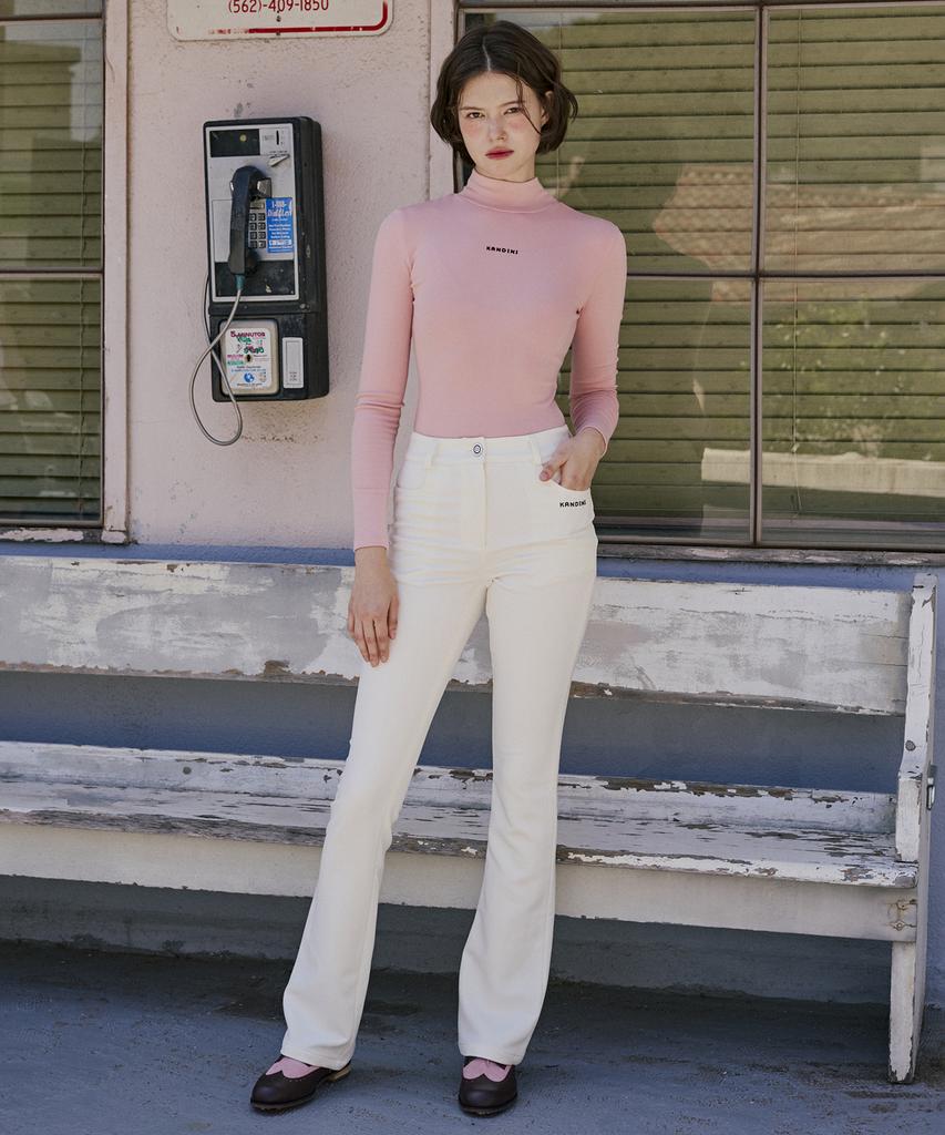 KANDINI Cream Signature Semi-Bootcut Pants