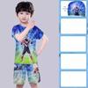 Boys' Cartoon Character Swimsuit Set with Hat