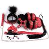 10 Pcs/set Sexy Lingerie PU Leather BDSM Bondage Set Sex Hand Cuffs Footcuff Whip Rope Blindfold Erotic Sex Toys for Couples