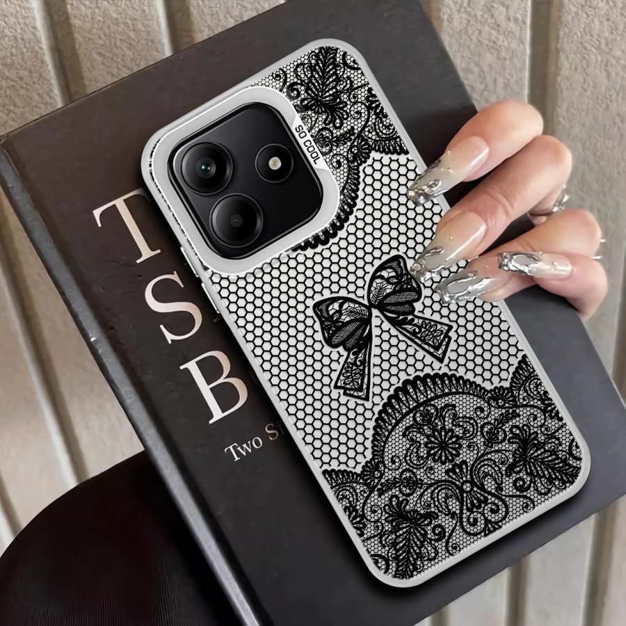 Design Sense Schwarze Spitze Hülle für Xiaomi Redmi Note 9 10 K60 12C A5 10C 13C 9C 9T 14C A1 A2 Plus Rückseite Handyhülle