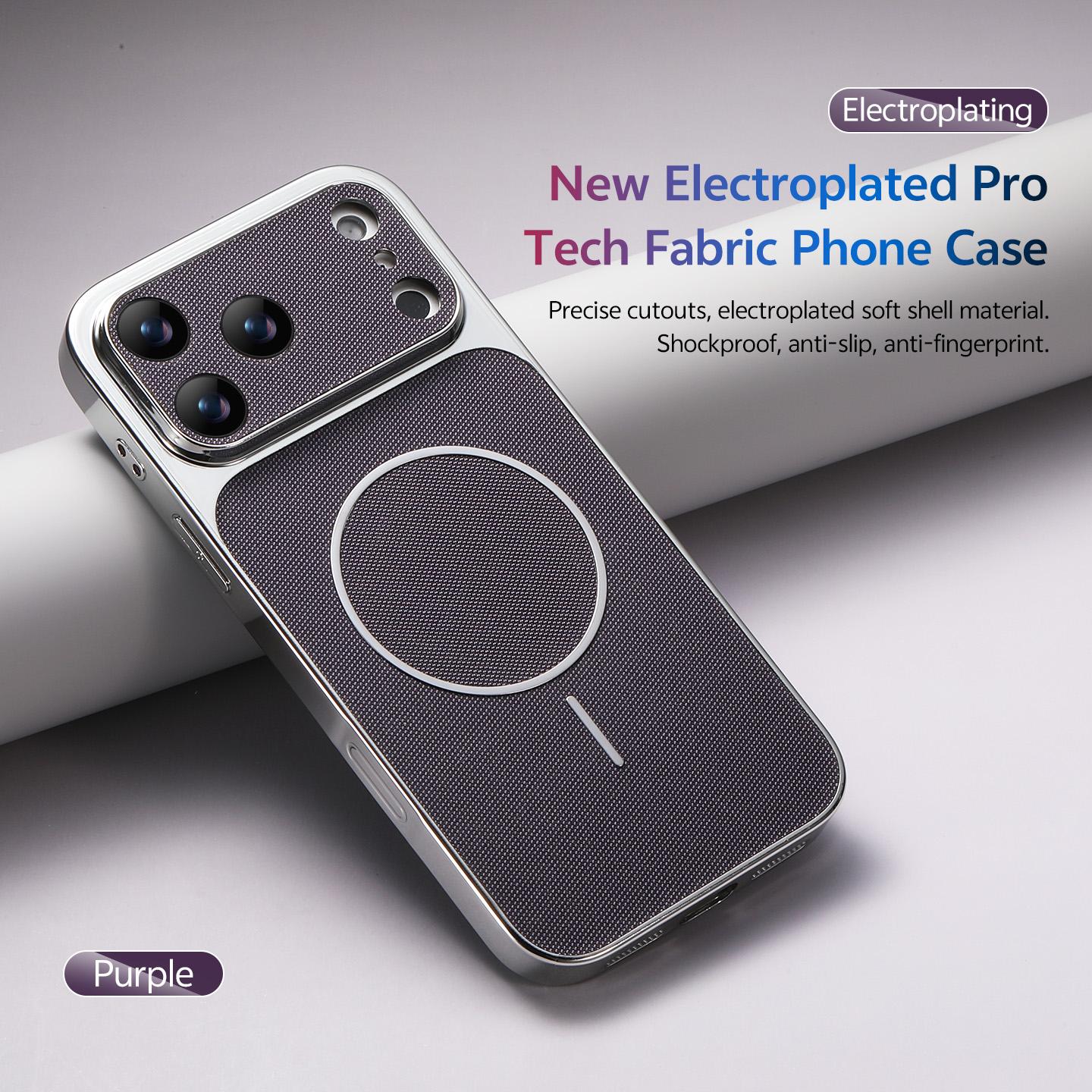 Electroplating Fabric Magnetic Phone Case for For Iphone 17 16 1 14 13 12 Pro Max for  Wireless Charging Matte Office Cover iPhone 12 Pro