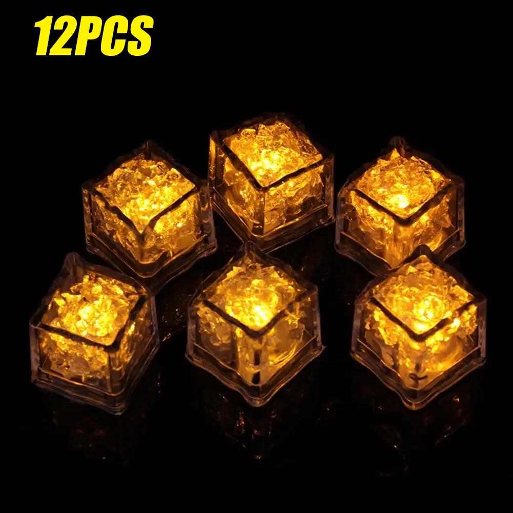 Waterproof Led Ice Cube Multi Color Flashing Glow In The Dark Light Up for Bar Club Drinking Party Wine Decoration