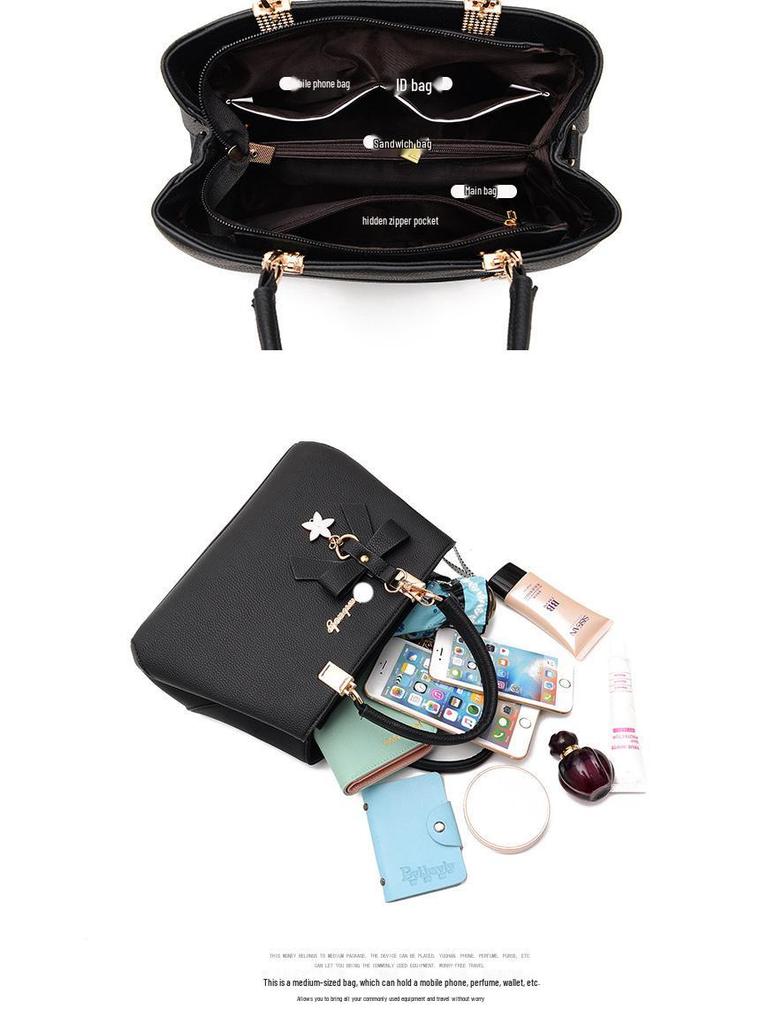 2025 Korean Style Fashion Bow Handbag: Women's Crossbody, Shoulder, Mommy Bag.