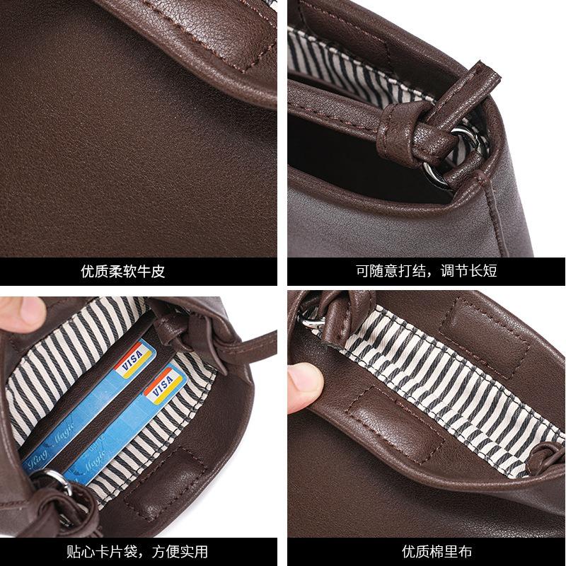 Leder Retro Schultertasche Messenger Bag Handy Tasche Damen Sommer Neu High-End Beuteltasche Kleine Tasche Pendler