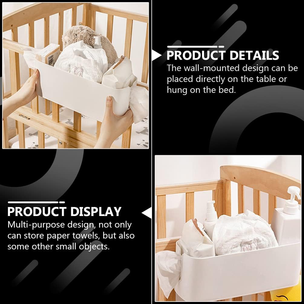 Toyvian Diaper Organizer Box Hanging Diaper Diaper Storage Bin Nursery Organizers for Changing Table Crib Baby Stroller