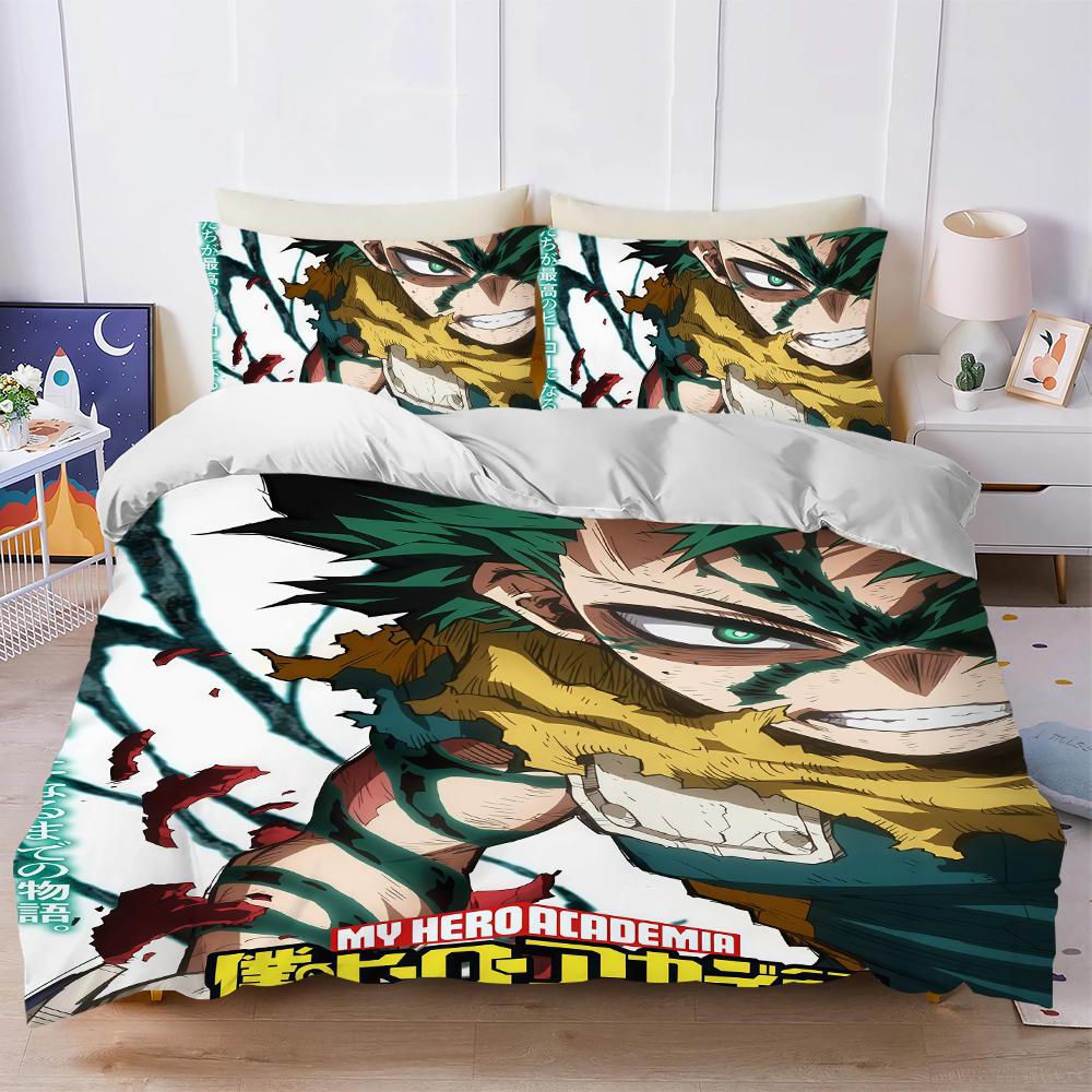 My Hero Academia Duvet Cover Set Soft Wash Bed 3 Piece Summer Comfortable Student Dormitory Home Baby Bedding Best seller