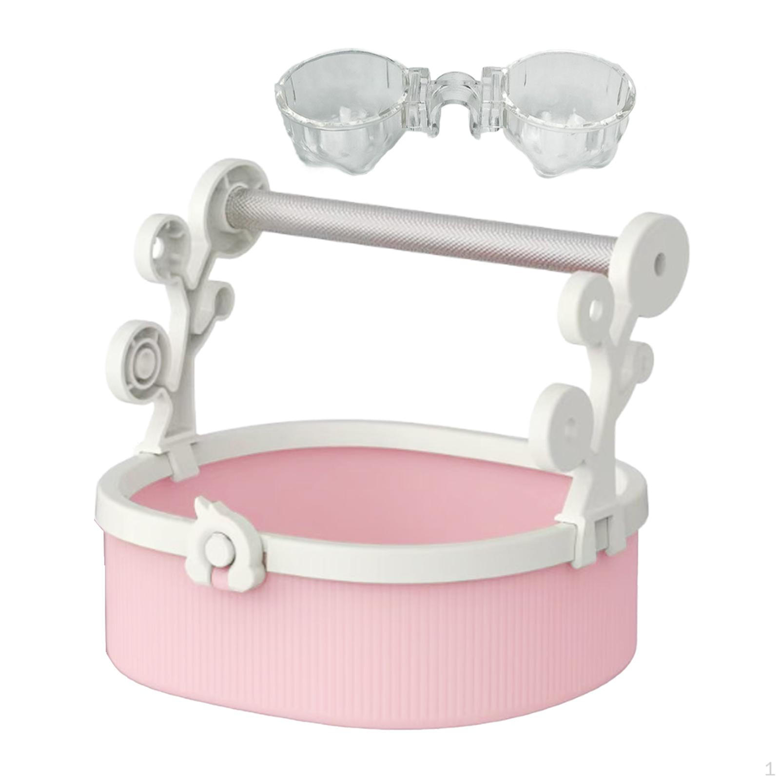 

Bird Perch Stand for Parrots with Training Cups Play and Exercise розовый