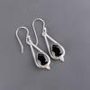 Black Onyx Gemstone 925 Sterling Silver Handmade Jewelry Earrings 1.50" For Gift EE-14-16