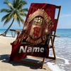 Custom Name Personalized Manchester United Print Beach Towel, for Trip Camping Beach Party Home Decor, Birthday Gift for Family & Friends