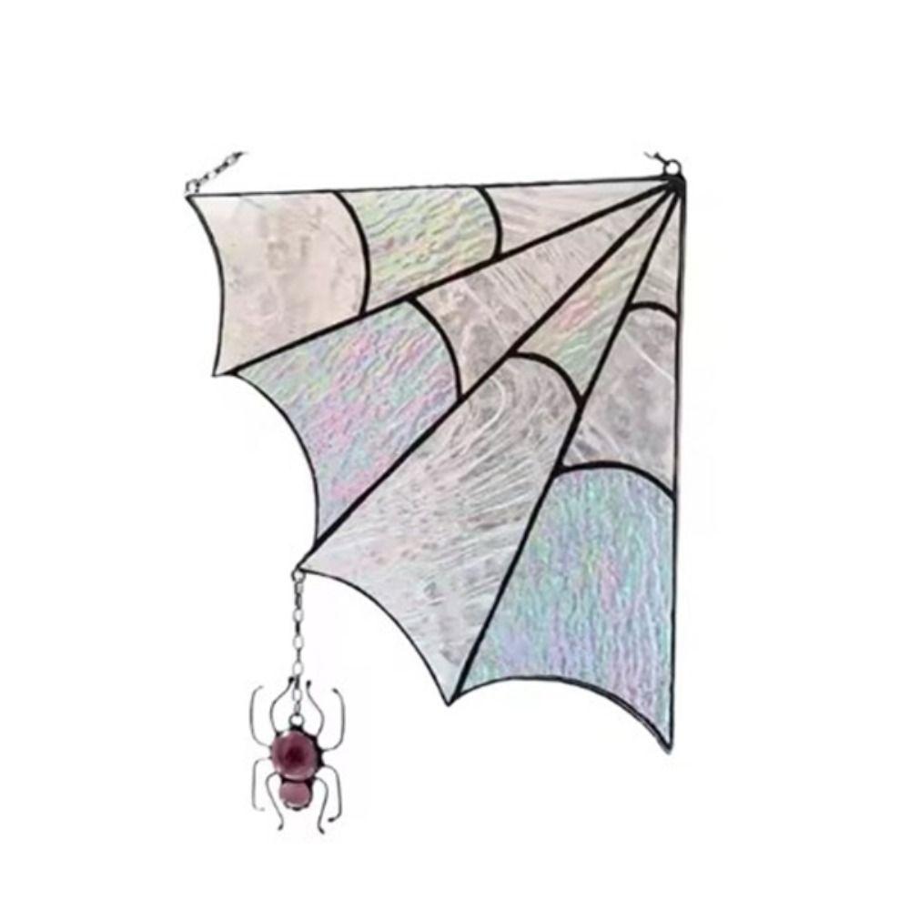 Acrylic Spiderweb Door Topper Decoration Quartered Halloween Door Corner Sign  Haunted House
