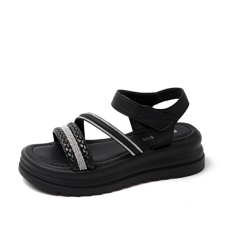 

Comfortable maternity sandals women s summer 2025 new models wear versatile thick soles with skirts, beautiful sandals size 34 41 чорний
