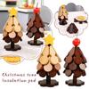Christmas Tree Coasters Placemats Insulation Mat Solid Wood Dining Table Anti Scalding Mat Creative Home Decoration