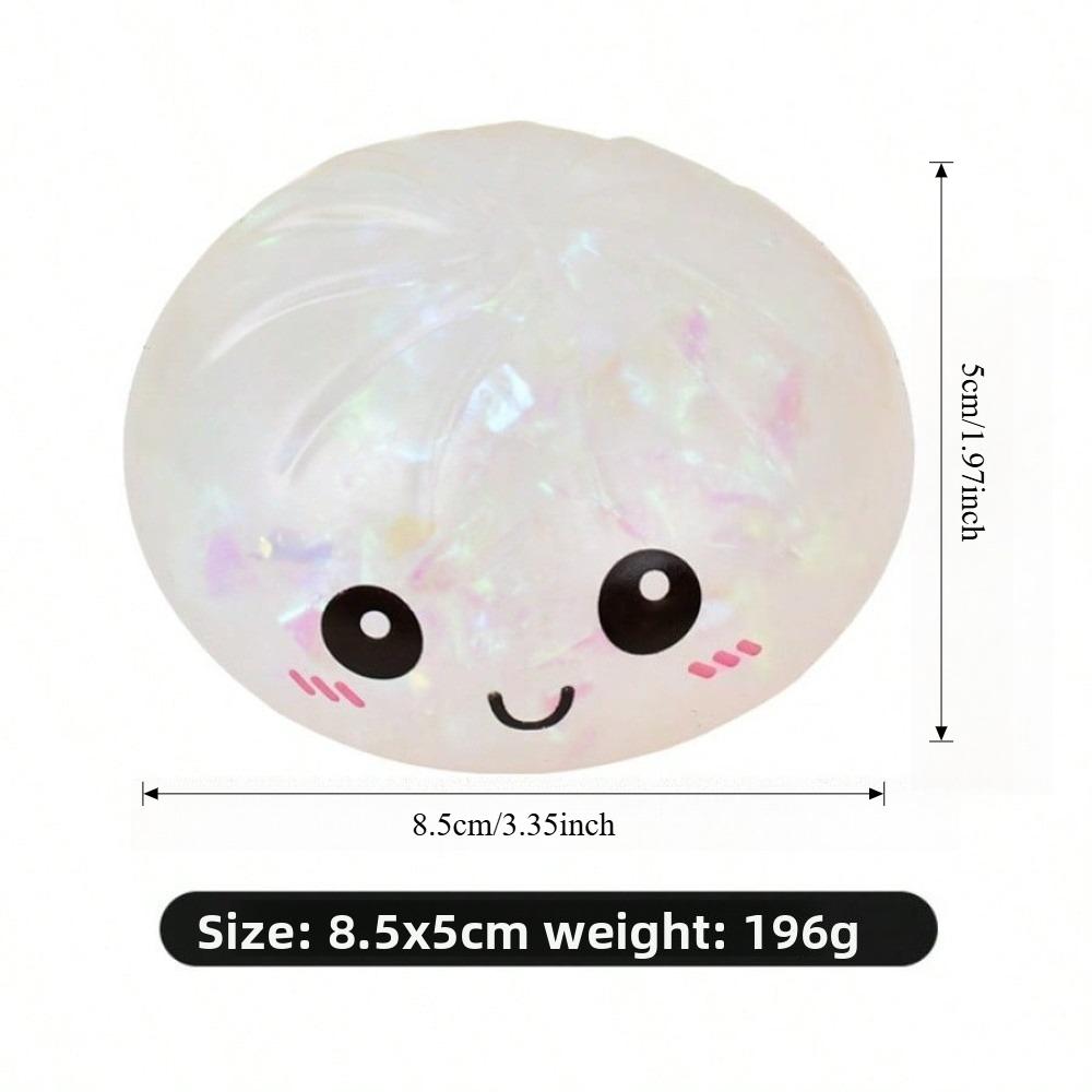 Squishy  Lifelike Sparkling Dumpling Press Plaything Soft Tpr Transparent Ribbon Stress Ball Decompression Fidget Toy For Kids Adults