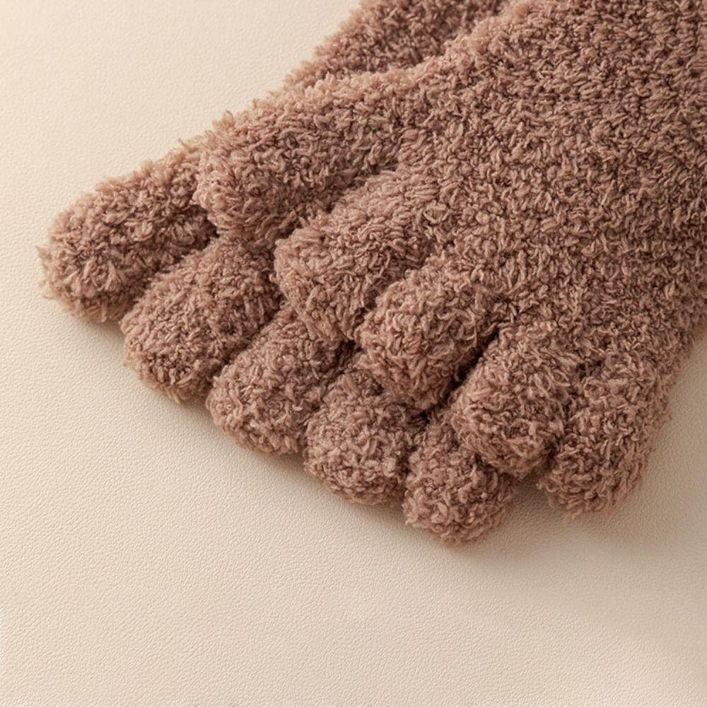 Winter Five Toe Plush Socks Thickened Warm Floor Socks Women Five Toe Fleece Socks  Autumn