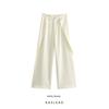 Kaslead New Arrival Women's Clothing Fashion Style Fashion Casual Easiest for Match Asymmetrical Straight-Leg Trousers
