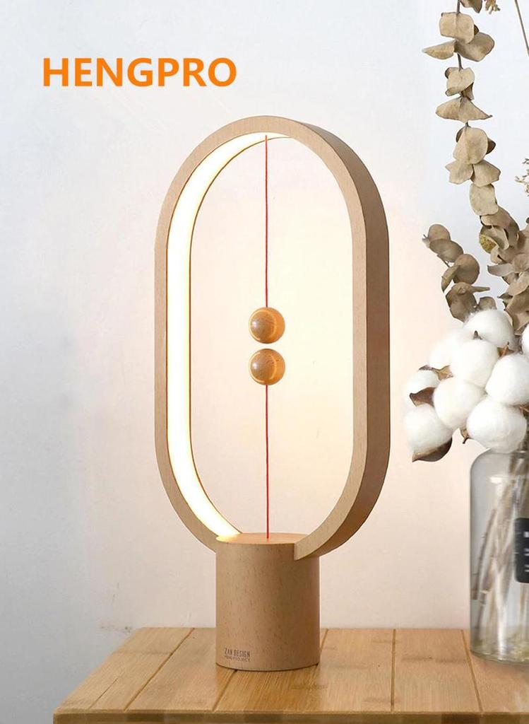 Dropship USB Battery HengPro Balance LED Table Lamp Ellipse Magnetic Air Switch Eye Care Night Care Light Touch Control | LED Table Lamps