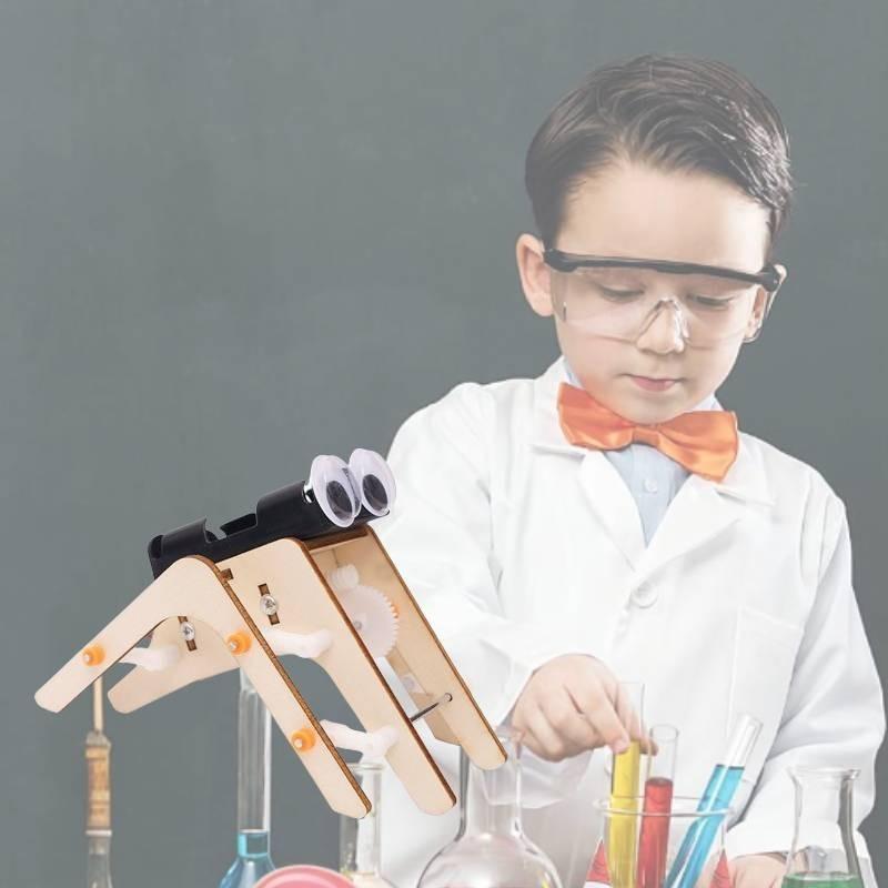 Wooden Diy Spider Bionic Robot Science Experiment Stem Educational Toy For Kids