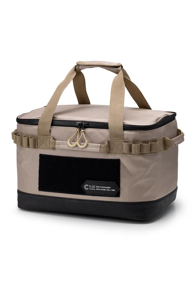 ChillCamping Camping Storage Box Container Tool Box Outdoor Large Capacity (Khaki, M)