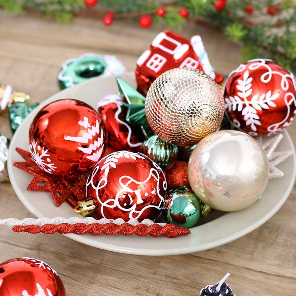 45PCS Gingerbread People Christmas Gingerbread Man Pendant DIY Painted Ball Plastics Christmas Tree Ornament Multicolor