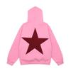 American trendy brand star print men's and women's hooded sweater oversize couple's top, with hat rope