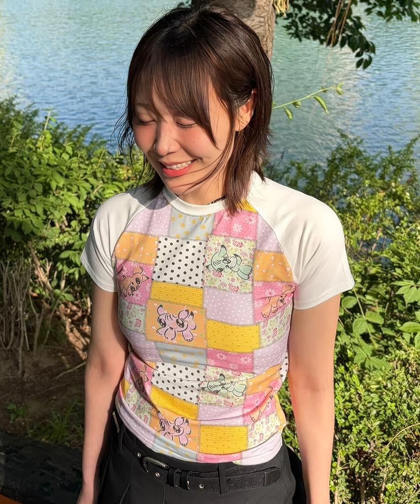 NICEGHOSTCLUB Patchwork Quilted Printed Mini Tee_White(Ng2Gmut545A)