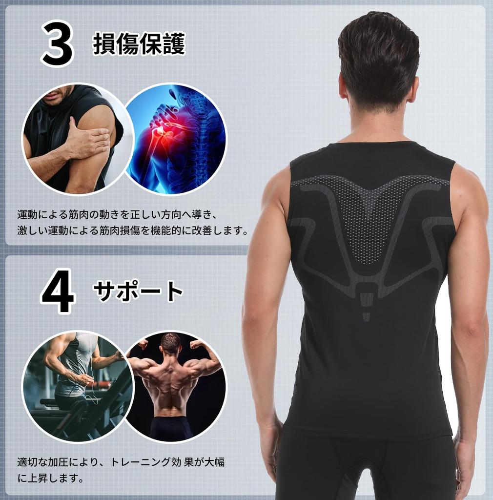 Compression Wear for Short Power Sports Summer Protection Sweat Quick Base M [Tersila] Men, Sleeve, 2-Piece Set, Breathable, Anti-Odor, Stretch,