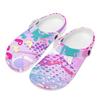 Unisex Printed White EVA Clogs Lightweight Breathable Slip On Garden Shoes Summer Beach Pool Bathroom Casual Sandals Shower Use