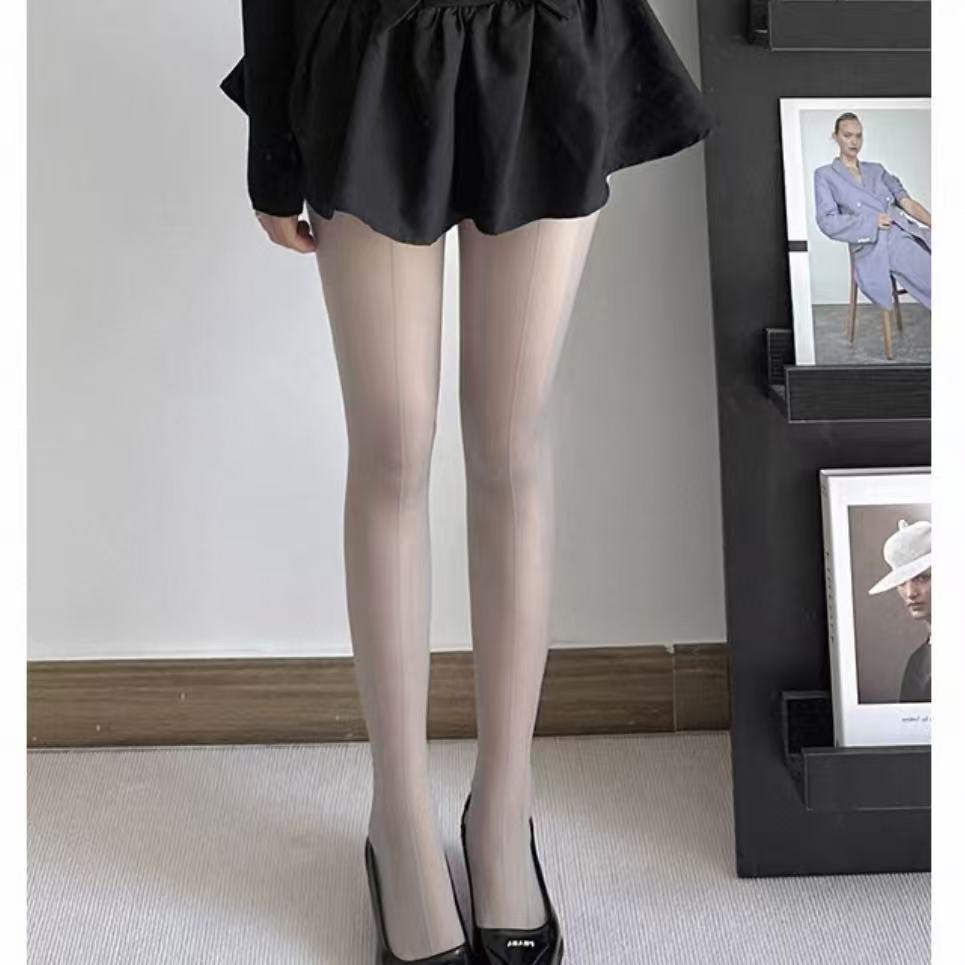 Ultra-Thin Black Polka Dot Stockings for Women - Snag-Resistant, Highly Transparent, Spring/Summer Style, Bare Leg Feel.