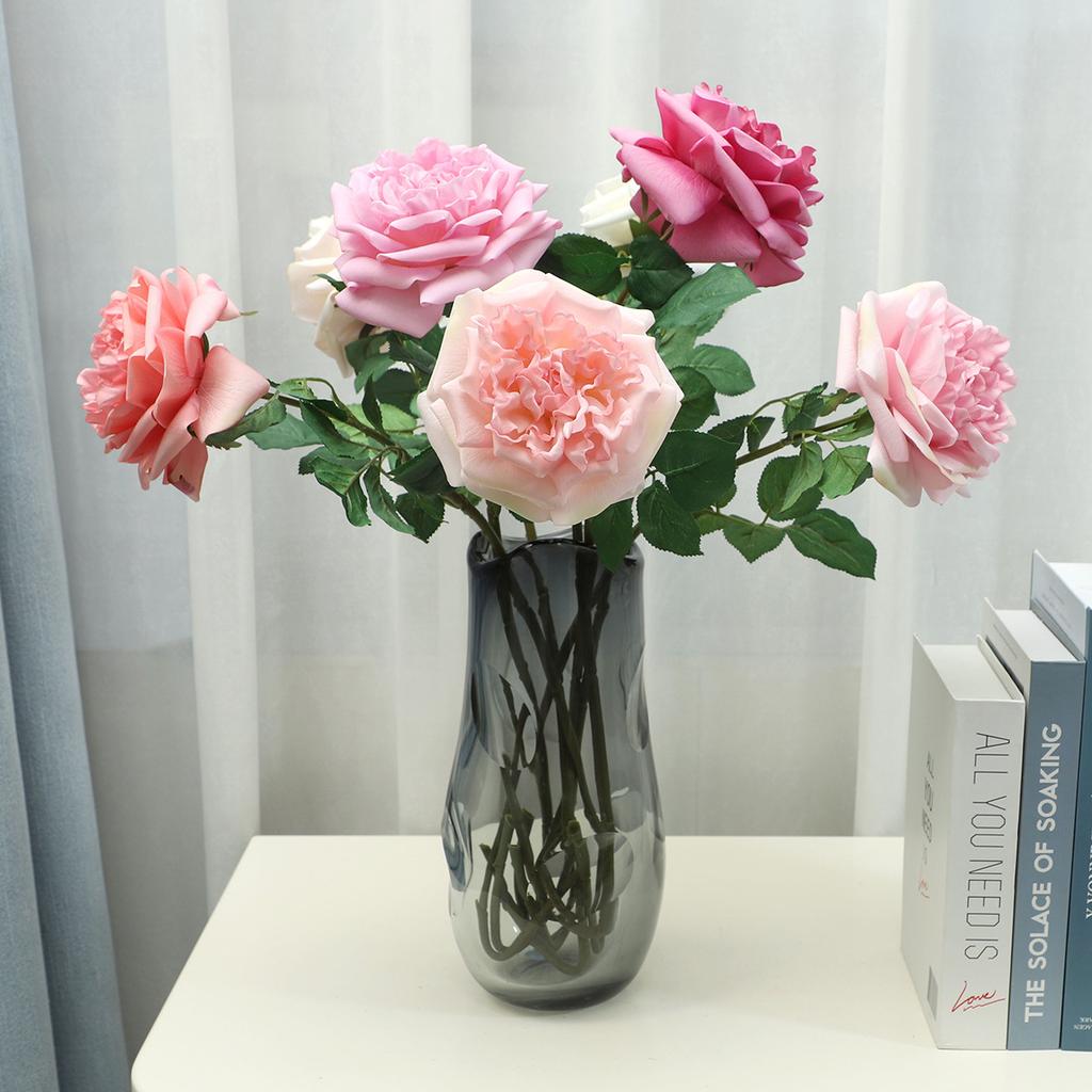 Simulation feel moisturizing Austin rose, home decoration living room ornament fake flower