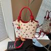 New trendy girl handbag fashion commuter cherry tote bag niche printed texture shoulder bag armpit bag