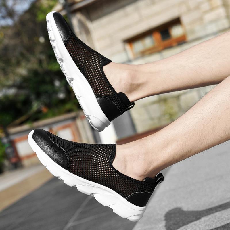 Fashion Luxury Brand Mens Loafers New Men Summer Comfortable Casual Shoes Slip-on Breathable Air Mesh Flats Handmade Trainers Sneakers