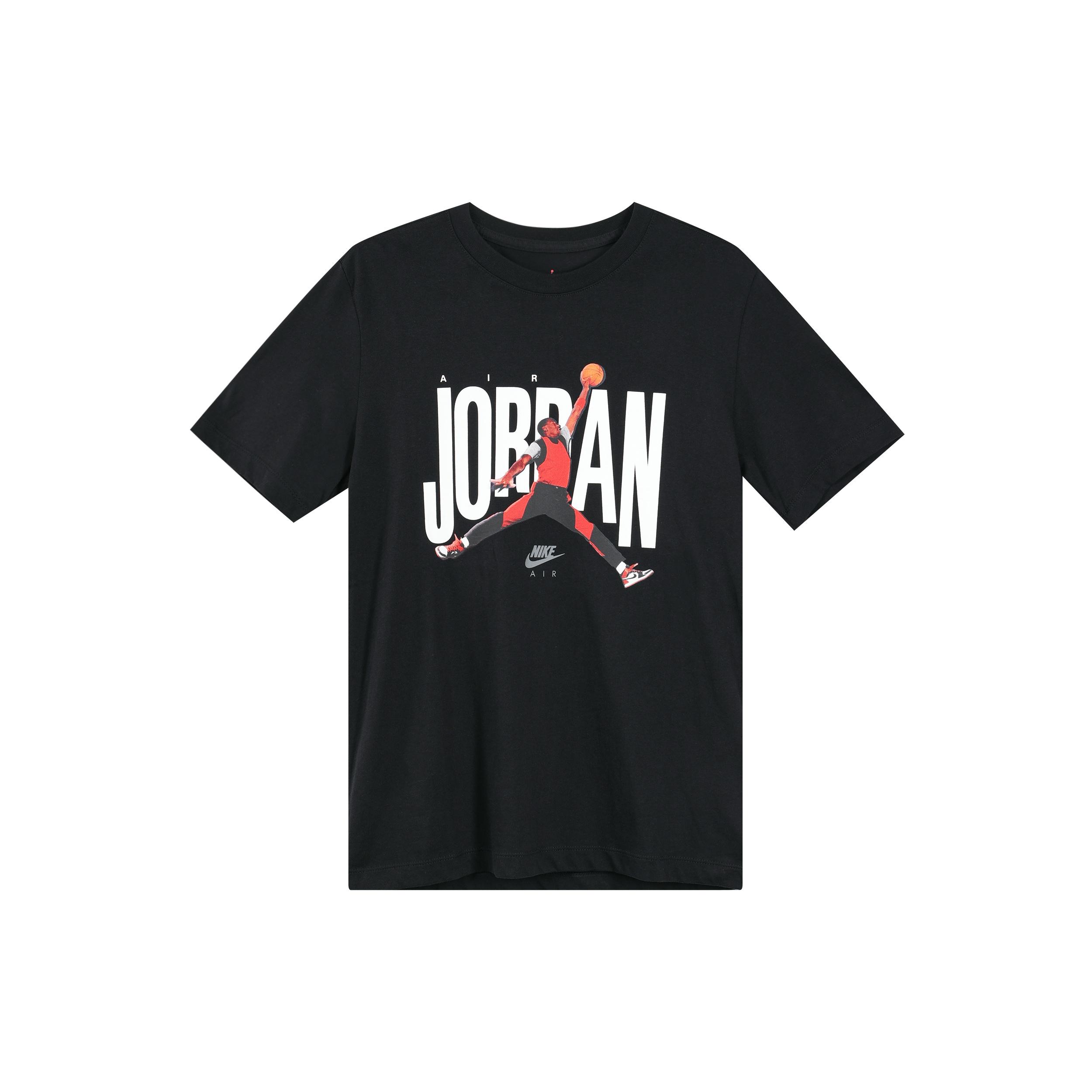 Air Jordan Printing Logo Round Neck Short Sleeve Jumpman Black Men s CJ6307-010 M