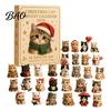 Cat Countdown Calendar Christmas Advent Calendar, 24 Day with Cute Ornaments, Festive Room Decor 2D Acrylic Kitty Holiday Decorations, Gift for Kids,